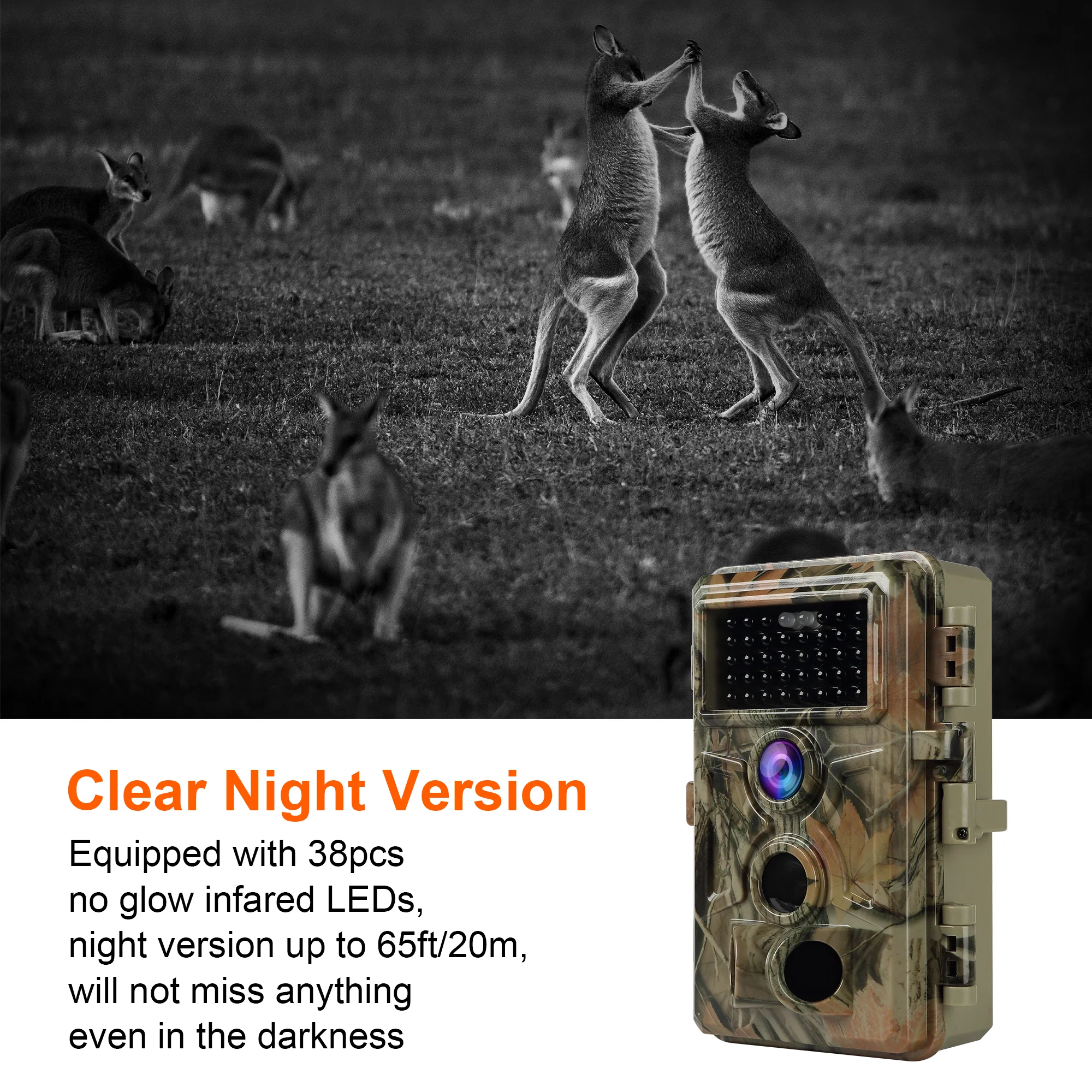 10-Pack Stealthy Camouflage Game & Deer Trail Wildlife Cameras 64MP 1296P Video Night Vision Motion Activated Waterproof Stand by Time Up to 6 Months | A262 - Image 8
