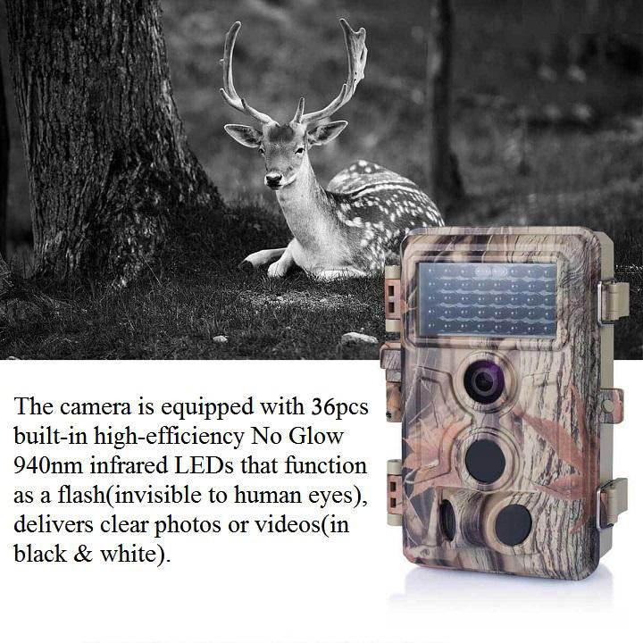 10-Pack Game Trail Wildlife Deer Cameras 64MP 1296P MP4 Video Night Vision Motion Activated Waterproof No Flash Infrared Photo & Video A262 - Image 5