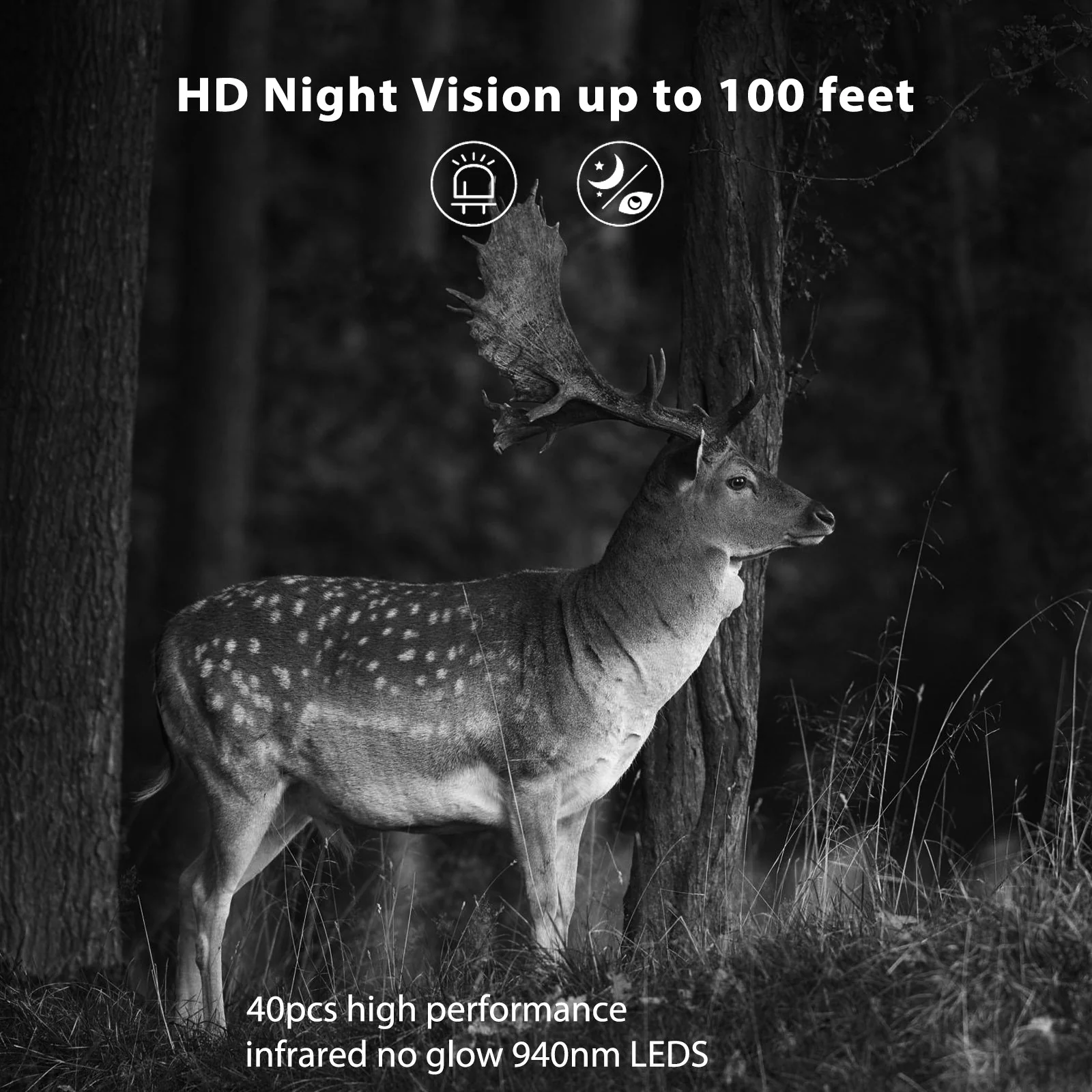 2-Pack 4K 2160P 30fps video 32MP photo Trail Camera with Audio and Motion Detector Night Vision Max. Distance up to 100ft, 0.1s Trigger Speed, Waterproof IP66 | T326 Grey - Image 4