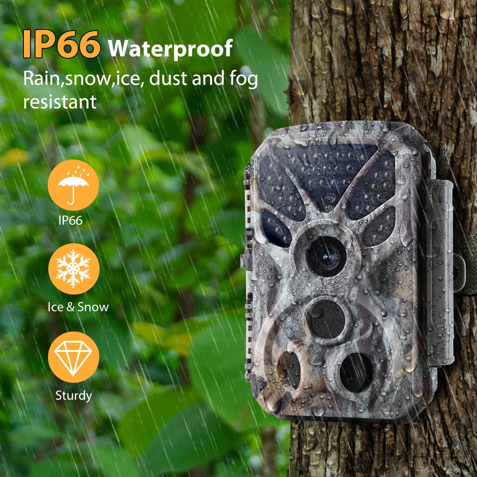 2-Pack 4K 2160P 30fps video 32MP photo Trail Camera with Audio and Motion Detector Night Vision Max. Distance up to 100ft, 0.1s Trigger Speed, Waterproof IP66 | T326 Grey - Image 5