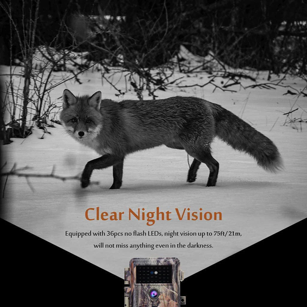 Stealthy Camo Game Trail Deer Observing & Backyard Field Tree Camera 64MP 1296P Night Vision Waterproof Password Protected Photo & Video Mode A252 - Image 12