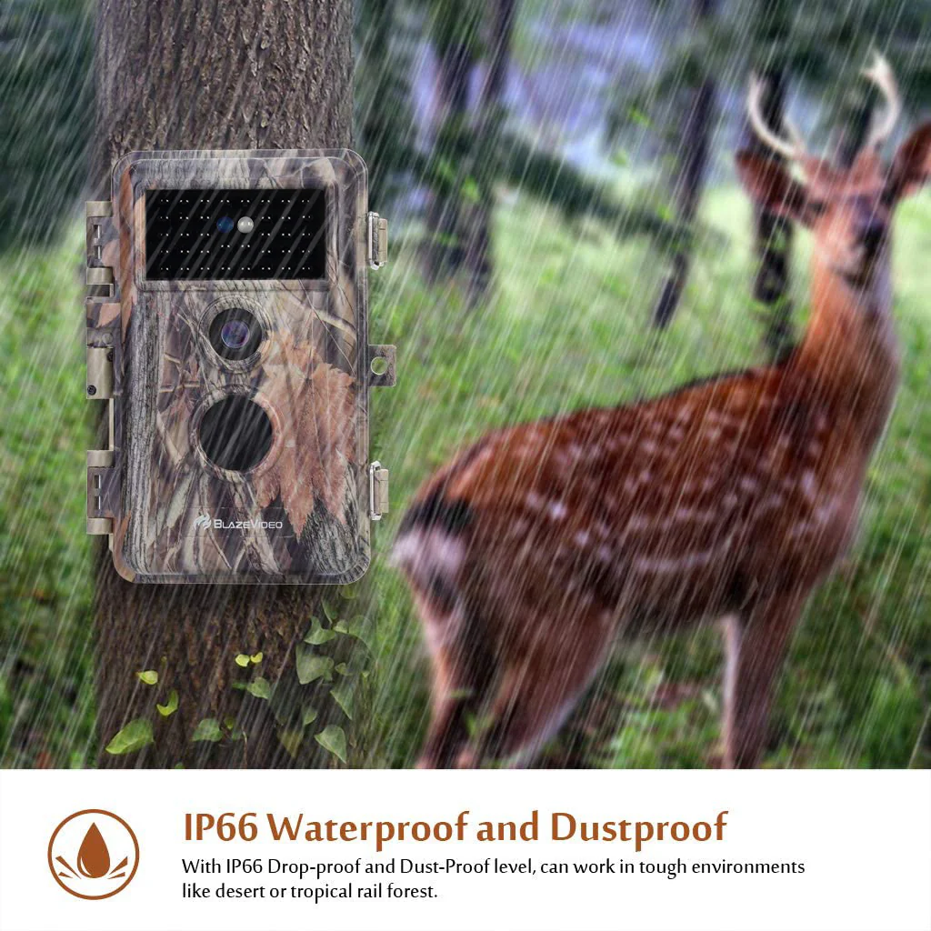 Stealthy Camo Game Trail Deer Observing & Backyard Field Tree Camera 64MP 1296P Night Vision Waterproof Password Protected Photo & Video Mode A252 - Image 13