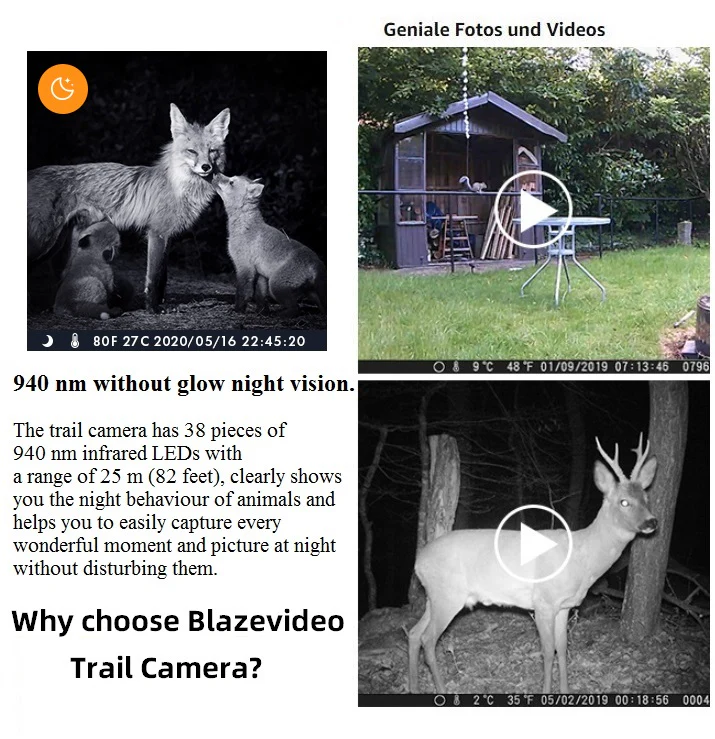 2-Pack A262 1296P 2K Video Waterproof No Glow Motion Activated Stealthy Trail Game Cameras for Wildlife Deer Observation & Home Security - Image 11