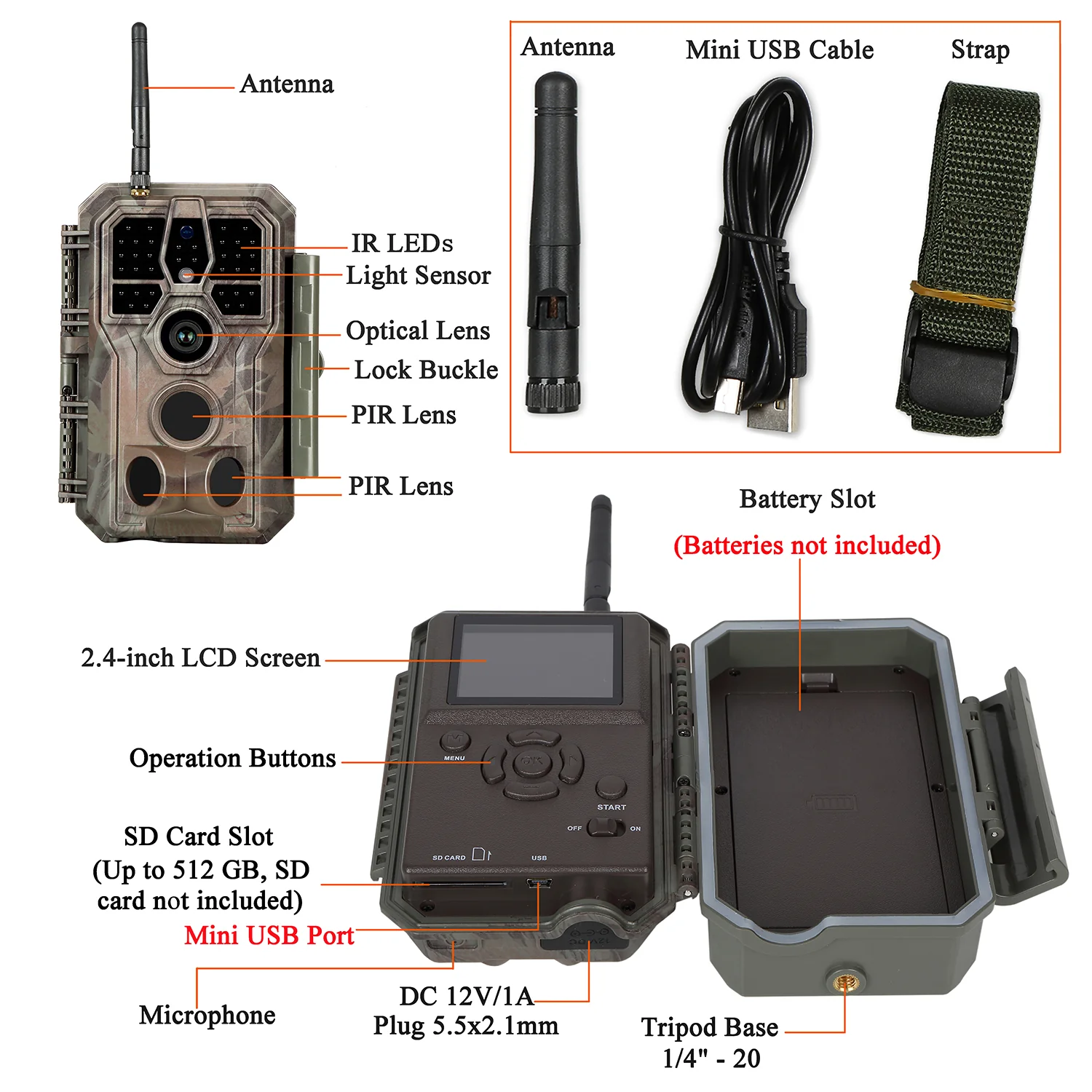 2-Pack Bluetooth Wireless Game & Trail Cameras 64MP for Wildlife Observing & Home or Backyard Security Night Vision Motion Activated Waterproof | A280W - Image 9