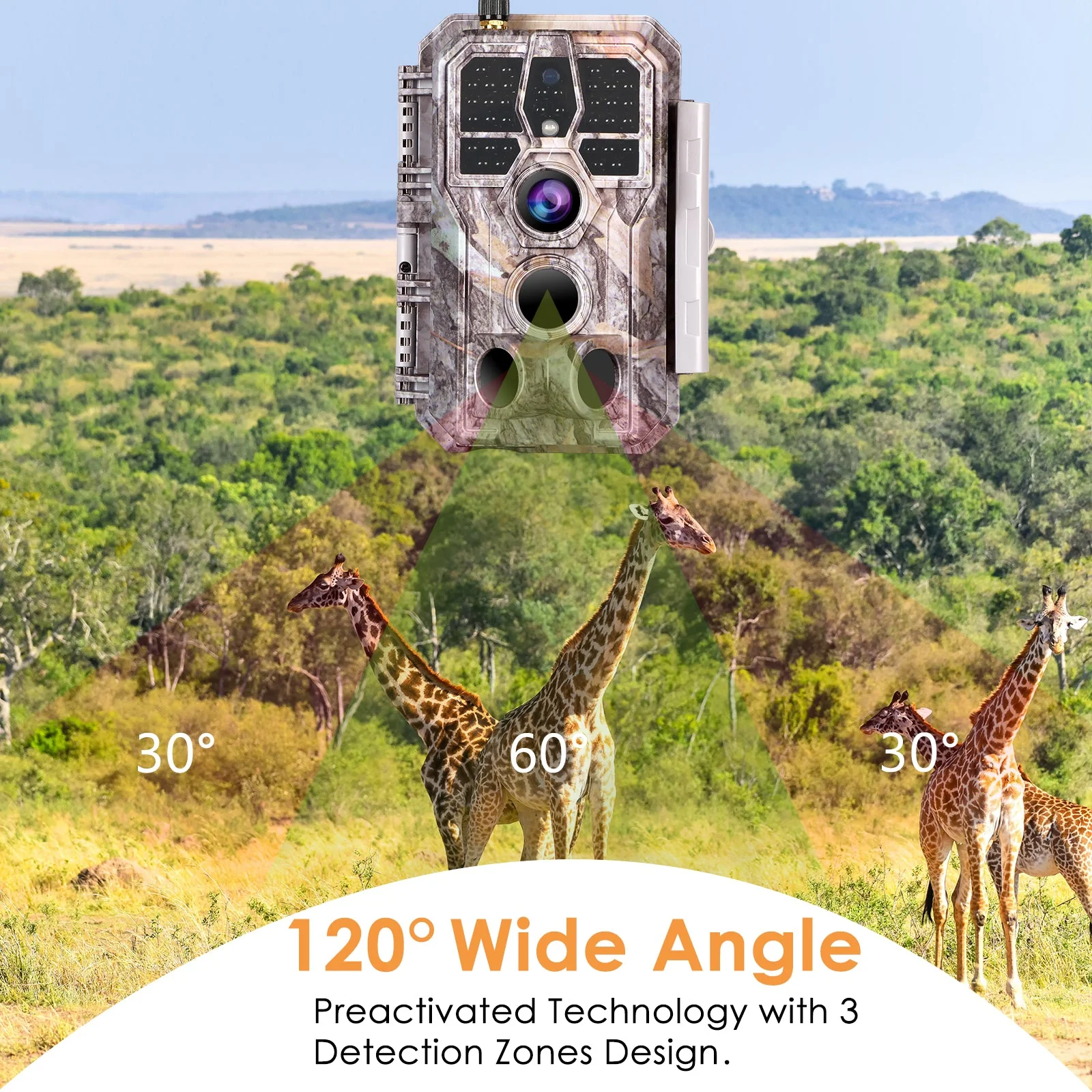 2-Pack Bluetooth WIFI Game Trail Cameras 64MP 1296P for Wildlife Observing & Home Security Night Vision Motion Activated Waterproof | A280W - Image 3