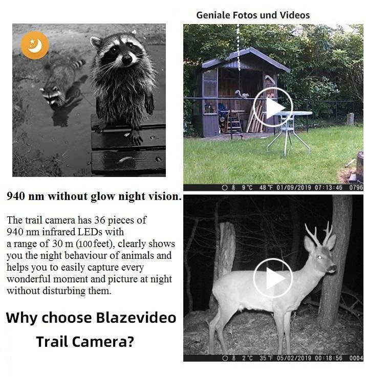 2-Pack Game Trail Deer Cameras Wildlife Cams 64MP 1296P MP4 Video 100ft Night Vision Motion Activated 0.1S Trigger Speed Waterproof No Glow A323 - Image 10