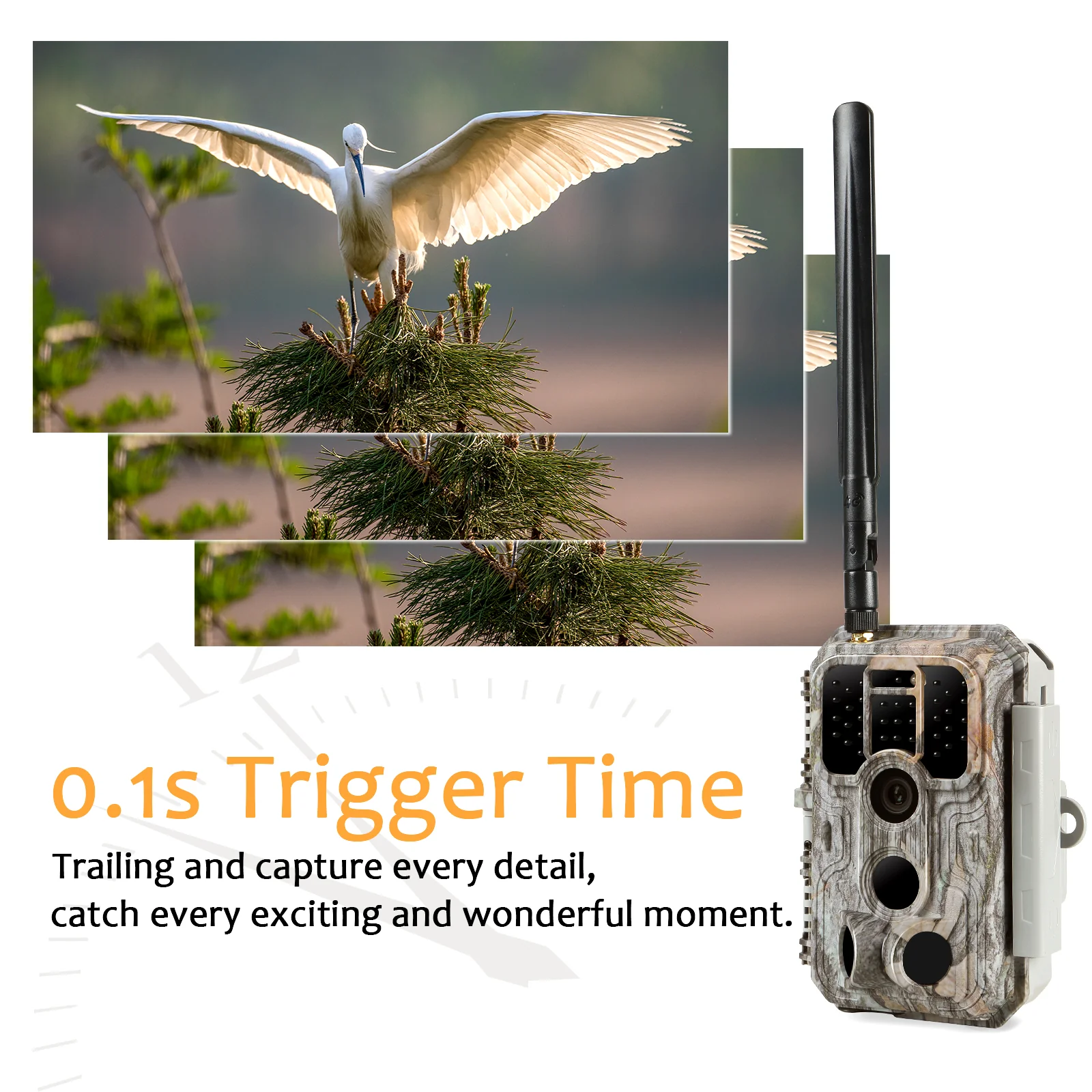 4G LTE Cellular Game & Trail Camera 32MP 1296P 100ft Night Vision Motion Activated Waterproof with SIM Card Sends Picture to Cell Phone | A390G Grey - Image 4