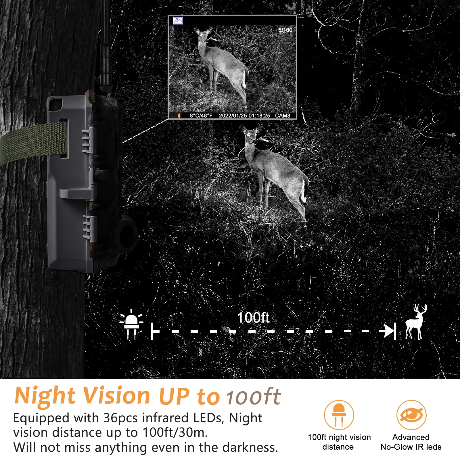 4G LTE Cellular Game & Trail Camera 32MP 1296P 100ft Night Vision Motion Activated Waterproof with SIM Card Sends Picture to Cell Phone | A390G Grey - Image 7