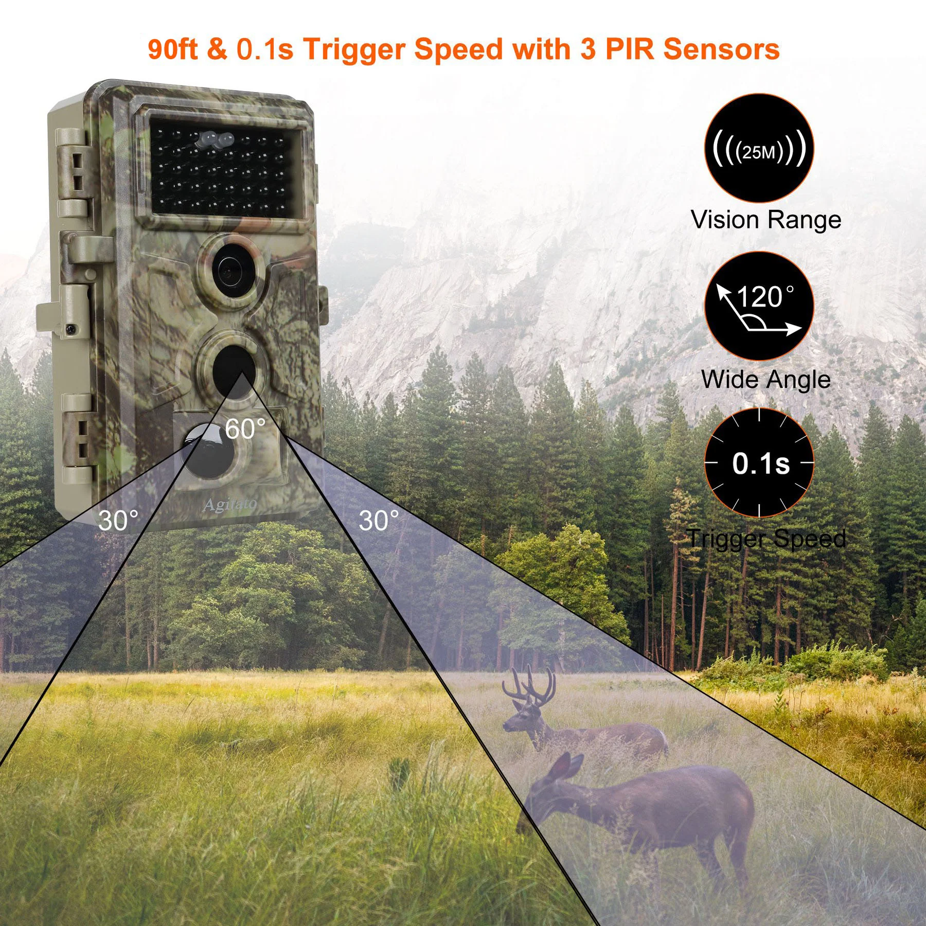 4-Pack Game Trail Deer Cameras Stealthy Camouflage 64MP 1296P Waterproof Motion Activated for Outdoor Wildlife Tracking and Home Security No Glow | A262 - Image 6
