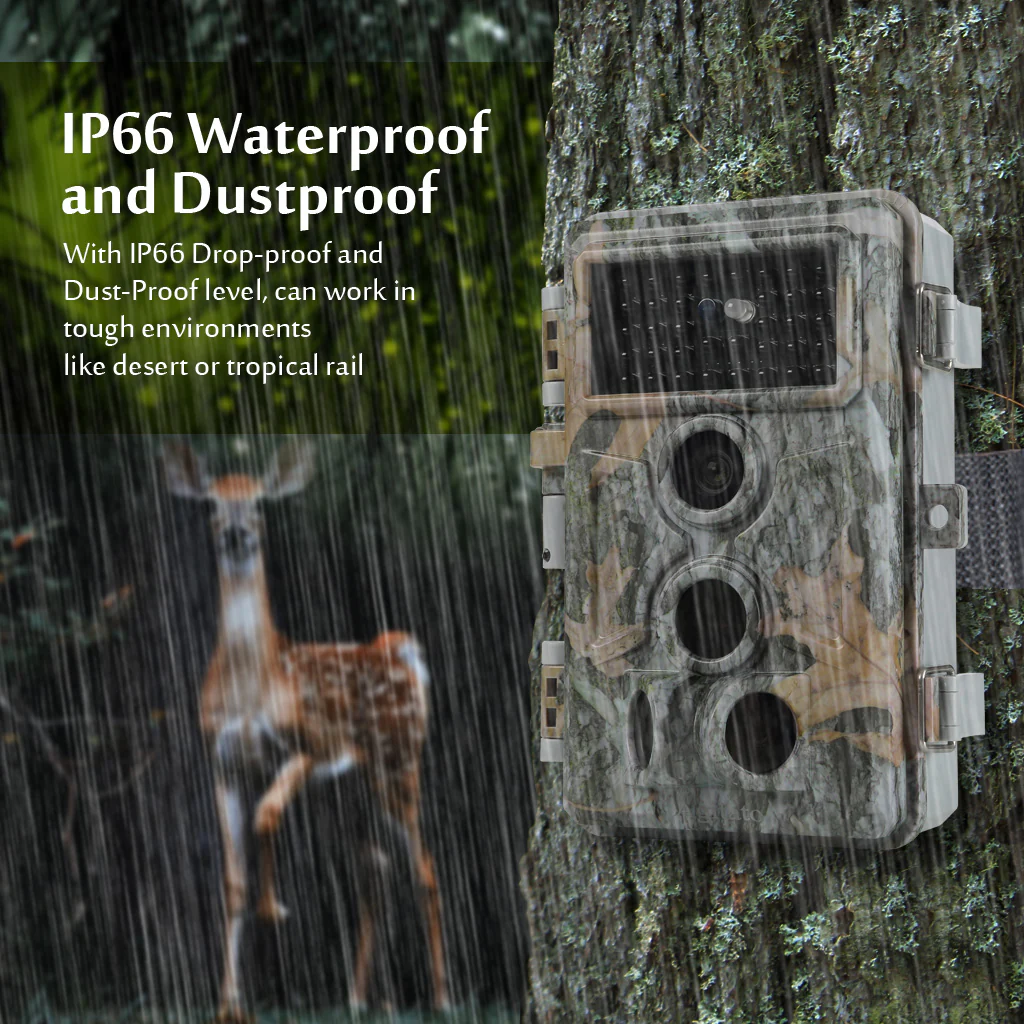 4-Pack Stealthy Camo Trail Observing & Game Deer Cameras HD 64MP 1296P Video 0.1s Trigger Time Motion Activated Waterproof No Glow Night Vision | A262 - Image 10