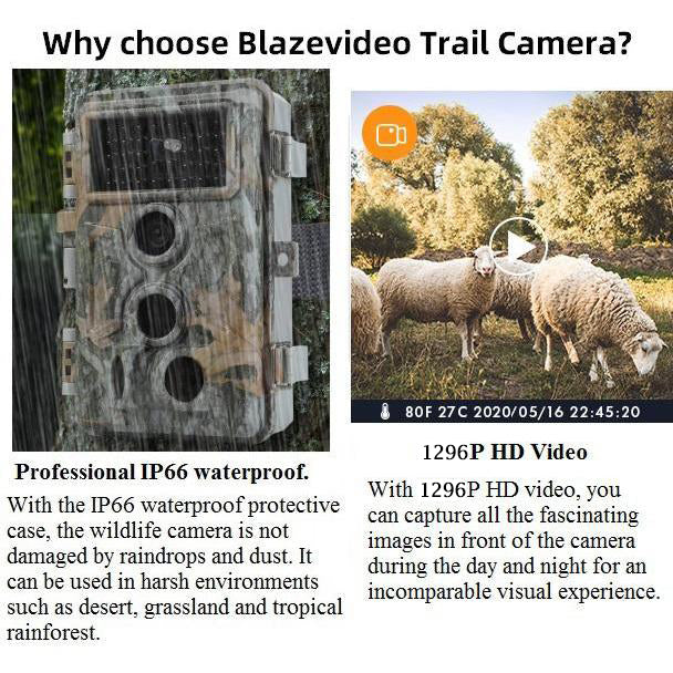4-Pack Stealthy Camo Trail Observing & Game Deer Cameras HD 64MP 1296P Video 0.1s Trigger Time Motion Activated Waterproof No Glow Night Vision | A262 - Image 14