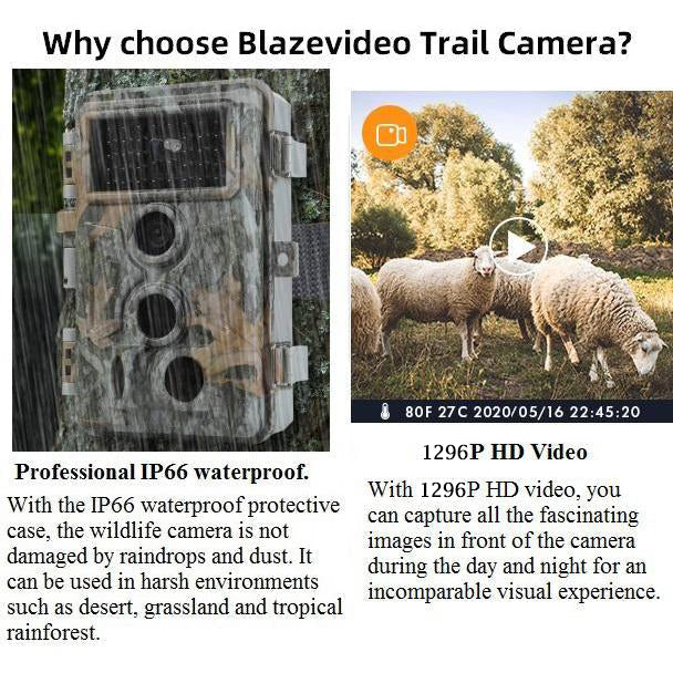 5-Pack Stealthy Camo Trail Observing & Game Deer Cameras HD 64MP 1296P Video 0.1s Trigger Time Motion Activated Waterproof No Glow Night Vision | A262 - Image 14