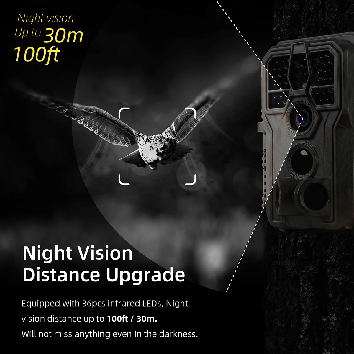 5-Pack A280 Trail Game Deer Cameras 64MP Photo 2304x1296P MP4 Video 100ft Night Vision No Glow 0.1S Trigger Motion Activated Waterproof Time Lapse - Image 4