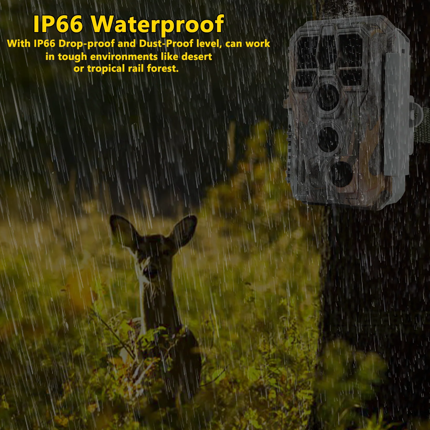 5-Pack A280 Trail Game Deer Cameras 64MP Photo 2304x1296P Full HD Video 100ft Night Vision No Glow 0.1S Trigger Motion Activated Waterproof - Image 7