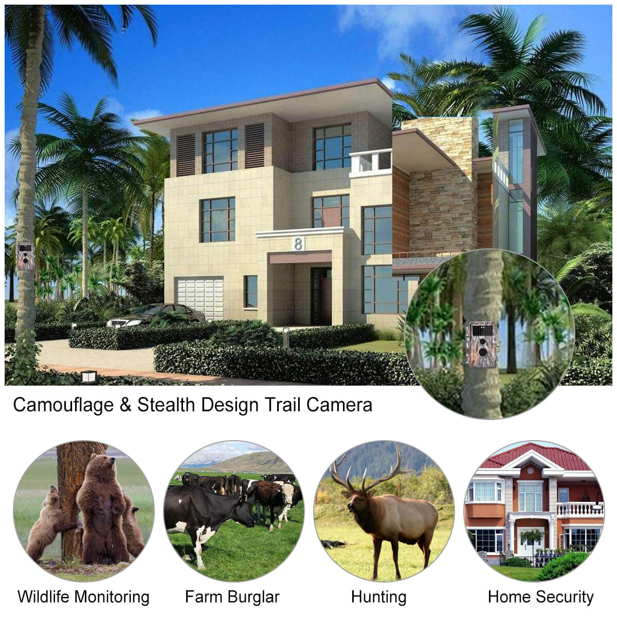 6-Pack Game & Trail Wildlife Cams for Observation & Home Security 64MP 1296P Video Night Vision No Flash Motion Activated Waterproof | A252 - Image 3