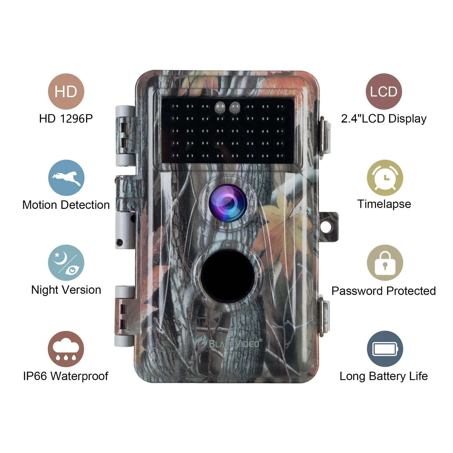 8-Pack No Glow Game & Trail Observing Deer Wildlife Cameras 64MP 1296P Video Night Vision Motion Activated IP66 Waterproof No Glow | A252 - Image 10