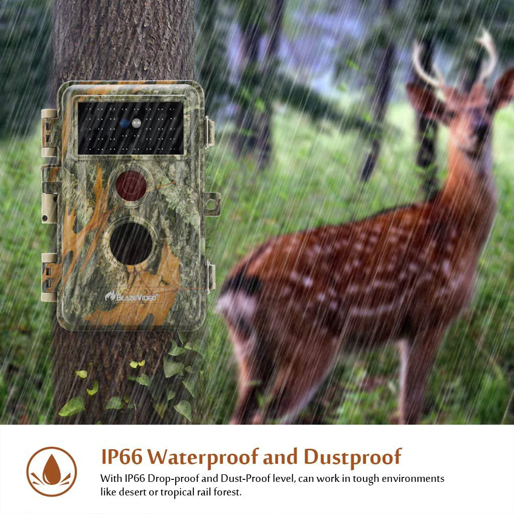 Trail Game Deer Camera Stealthy Camouflage for Wildlife Observing & Backyard Security 64MP 1296P Video Waterproof Night Vision Motion Activated | A252 Green - Image 13
