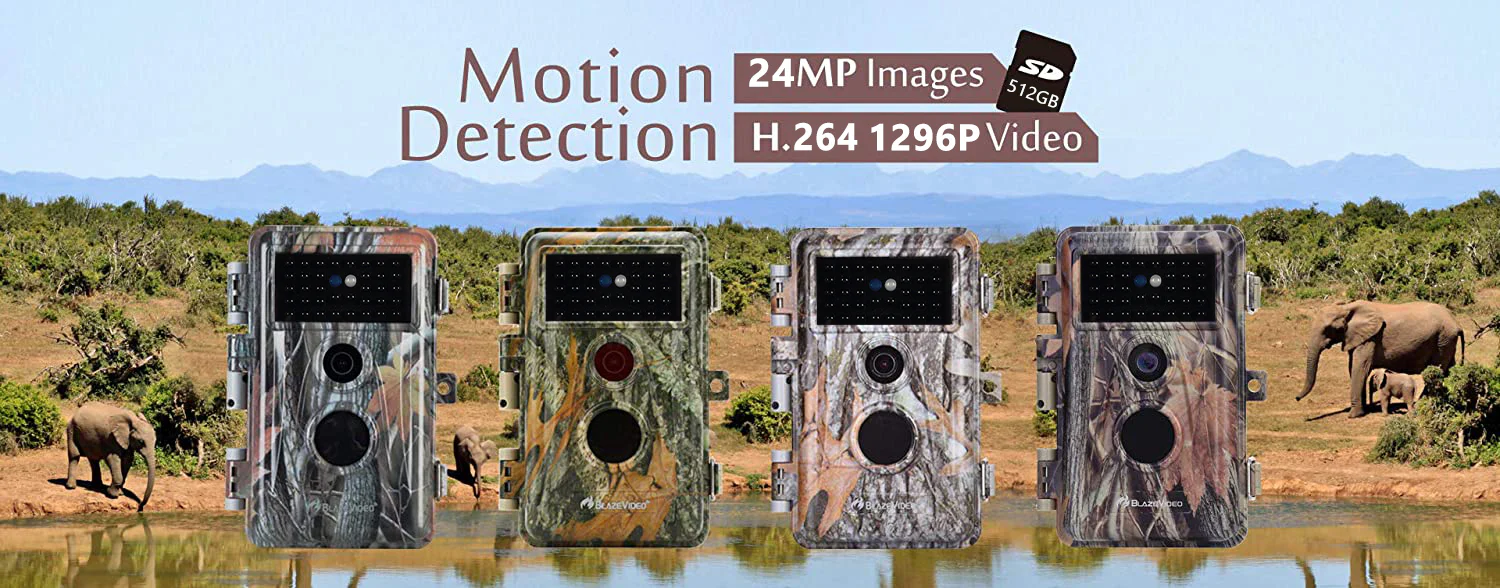Trail Game Deer Camera Stealthy Camouflage for Wildlife Observing & Backyard Security 64MP 1296P Video Waterproof Night Vision Motion Activated | A252 Green - Image 5