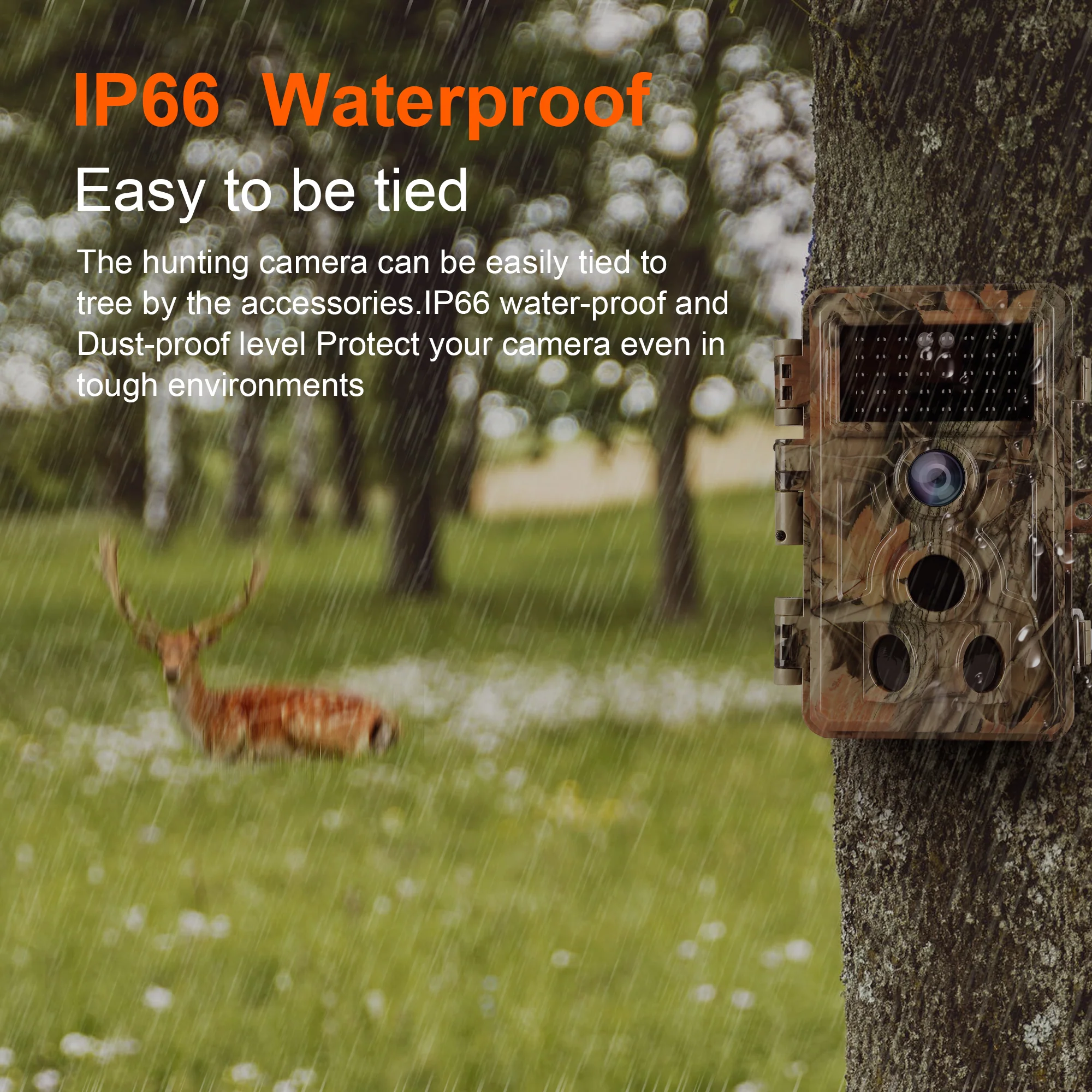 A262 64MP 1296P Video No Glow Motion Activated Waterproof Stealthy Trail Game Cameras for Wildlife Deer Observation & Home Security - Image 7