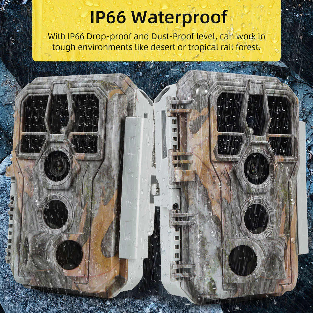 Trail Game Deer Cameras A280 64MP Photo 2304x1296P Full HD Video 100ft Night Vision No Glow 0.1S Trigger Motion Activated Waterproof - Image 6