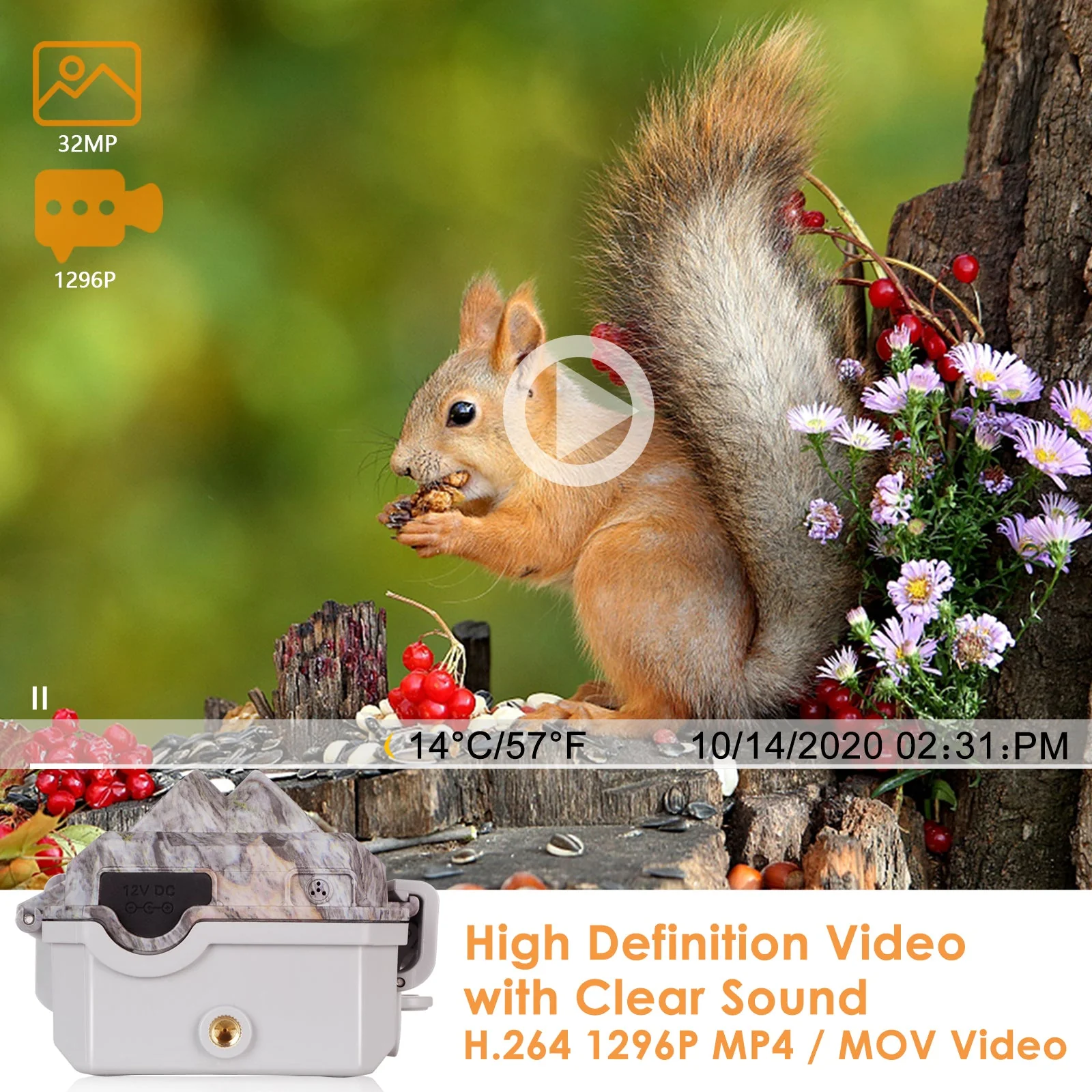 Bluetooth WIFI Game Trail Cameras 64MP 1296P for Wildlife Observing & Home or Backyard Security Night Vision Motion Activated Waterproof | A280W - Image 5