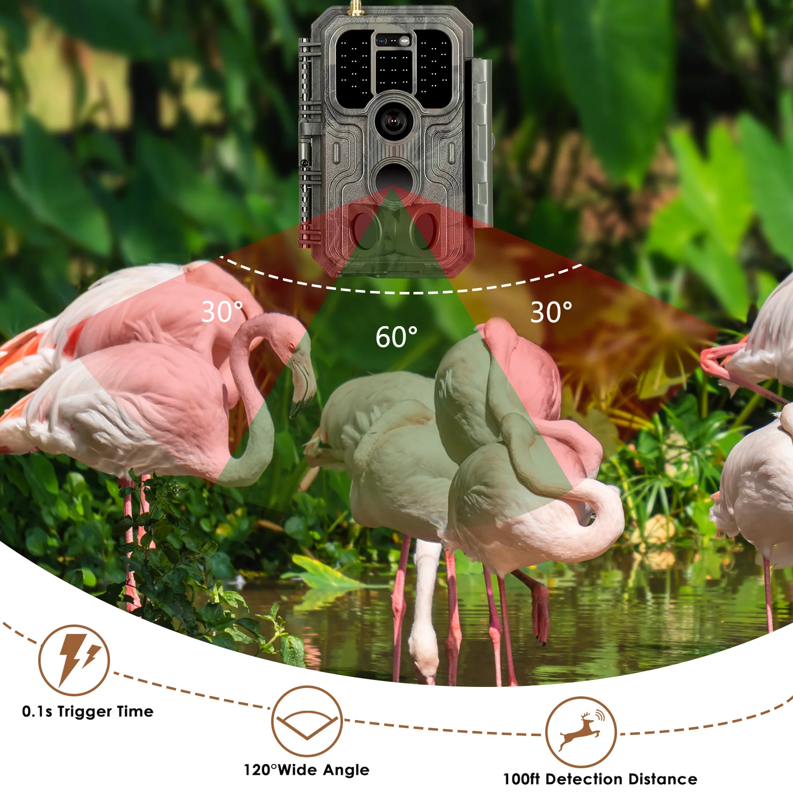 Bundle 4G LTE Cellular Trail Camera 32MP 1296P with SIM Card & 32G SD and Solar Panel Sends Picture to Cell Phone | A390G Red - Image 14