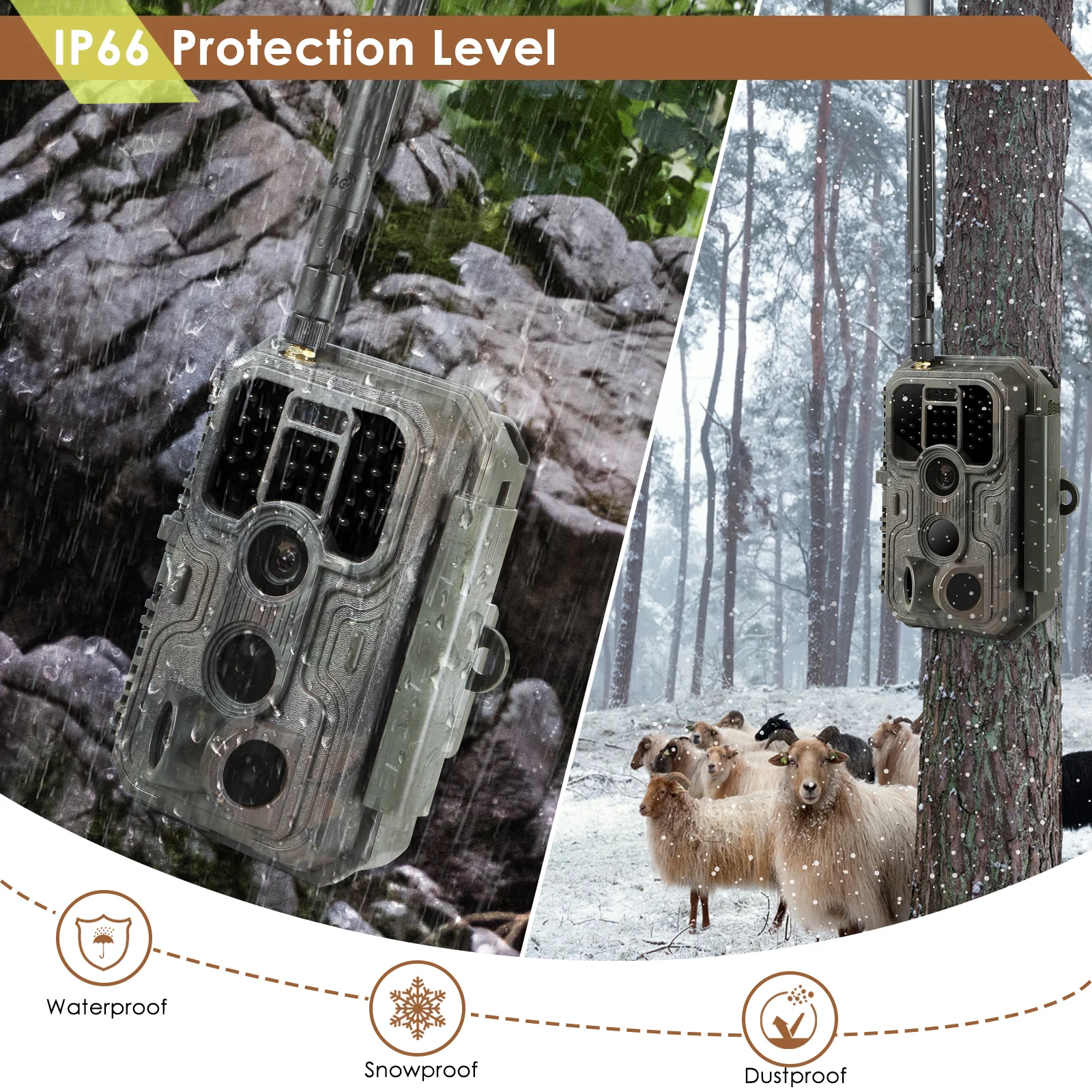 Bundle 4G LTE Cellular Trail Camera 32MP 1296P with SIM Card & 32G SD and Solar Panel Sends Picture to Cell Phone | A390G Red - Image 15