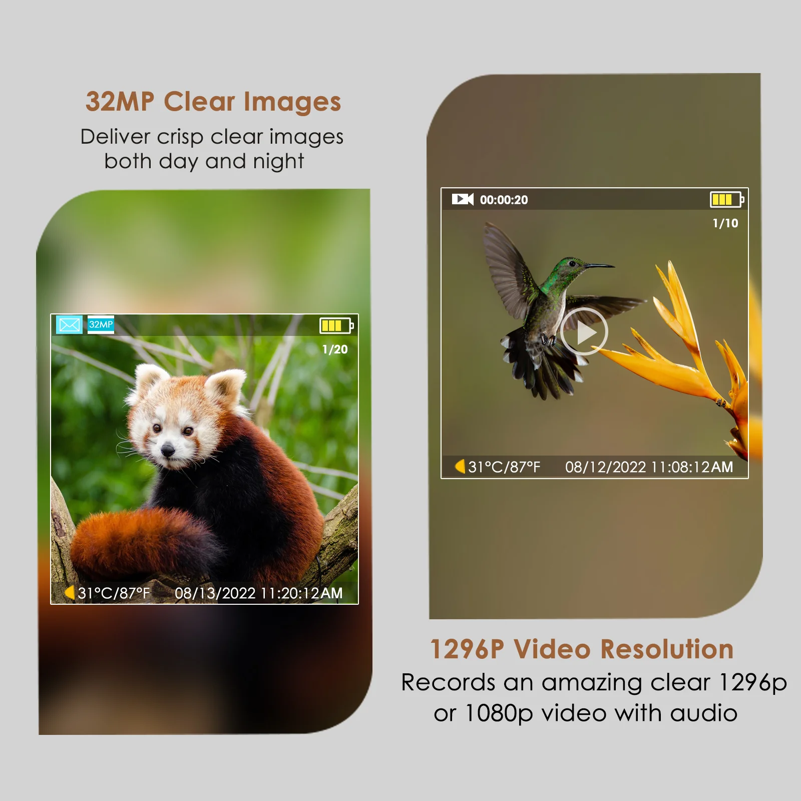 Bundle 4G LTE Cellular Trail Camera 32MP 1296P with SIM Card & 32G SD and Solar Panel Sends Picture to Cell Phone | A390G Red - Image 3