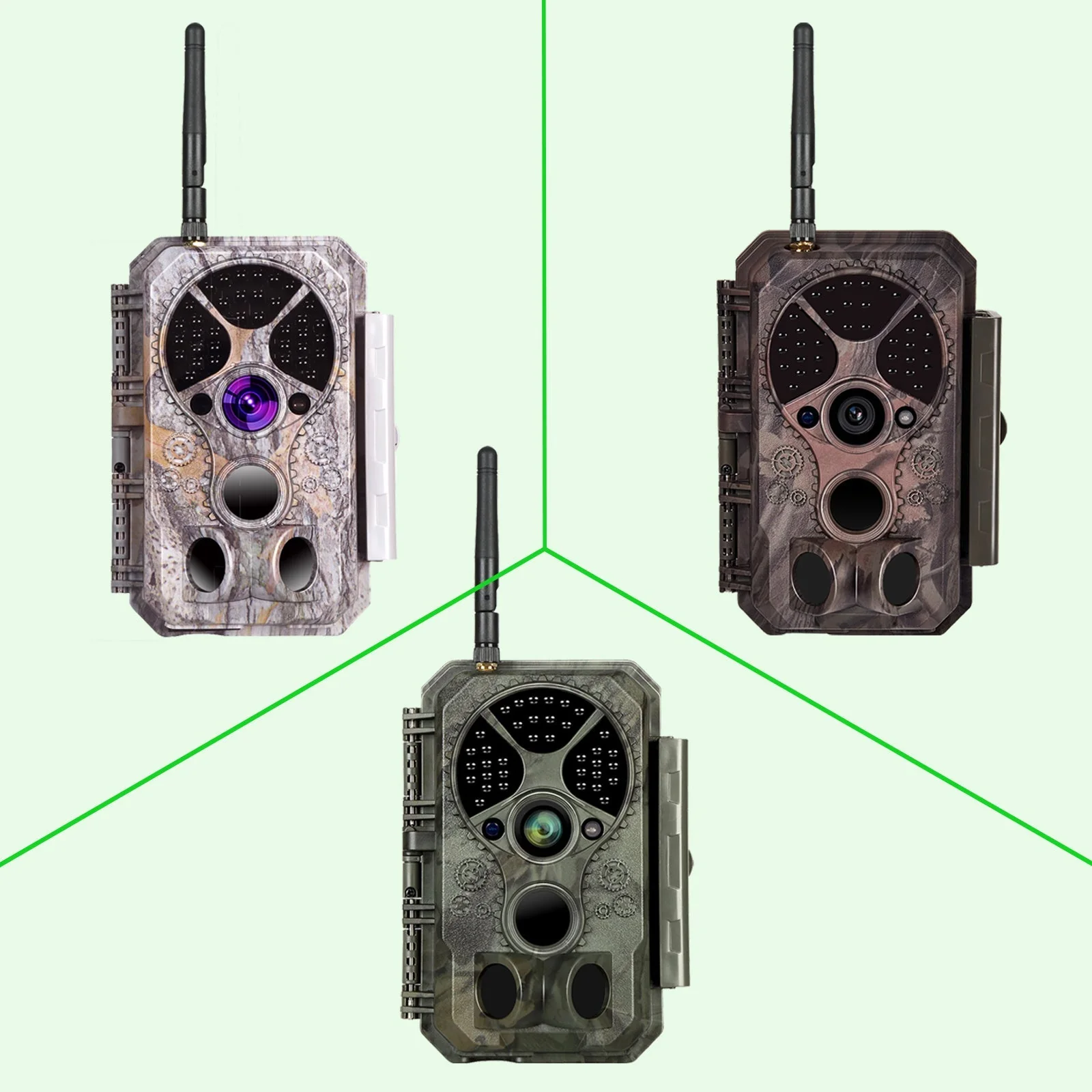 Bundle of Solar Panel and WIFI Trail Camera Security Camera 64MP Picture 1296P Video Black Flash Night Vision Motion Activated Waterproof | A350W Green - Image 3