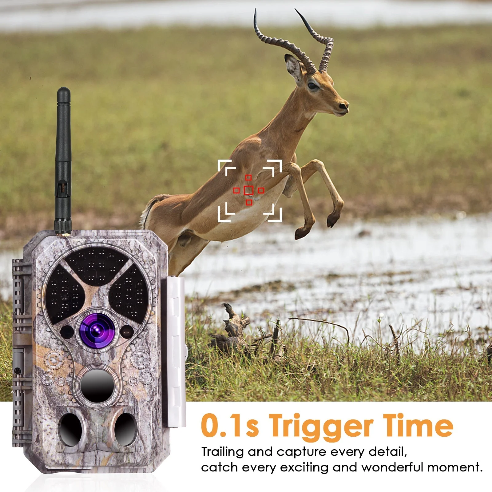 Bundle of Solar Panel and WIFI Trail Camera Security Camera 64MP Picture 1296P Video Black Flash Night Vision Motion Activated Waterproof | A350W Green - Image 9
