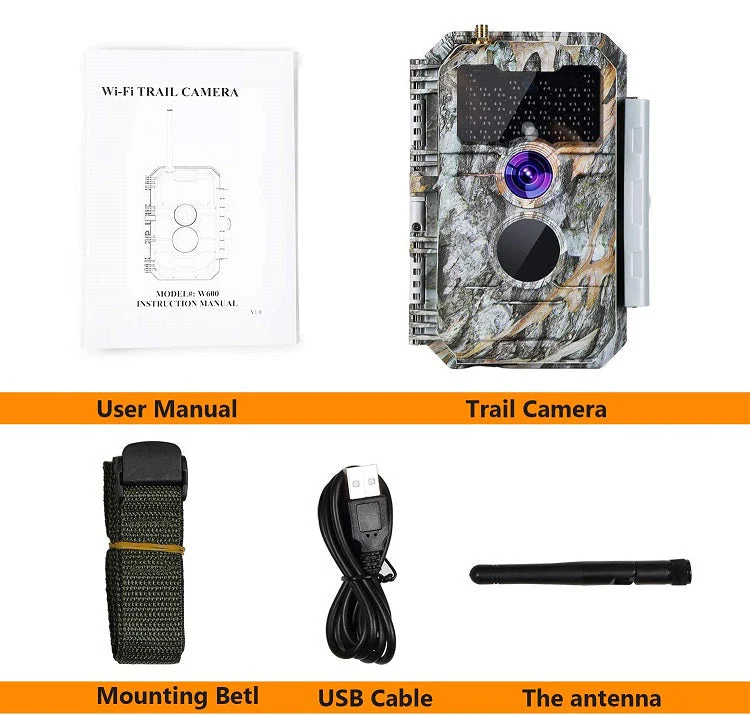Bundle of Solar Panel and Wireless Bluetooth WiFi Deer Camera 64MP 1296P Night Vision No Glow Motion Activated | W600 Red - Image 9