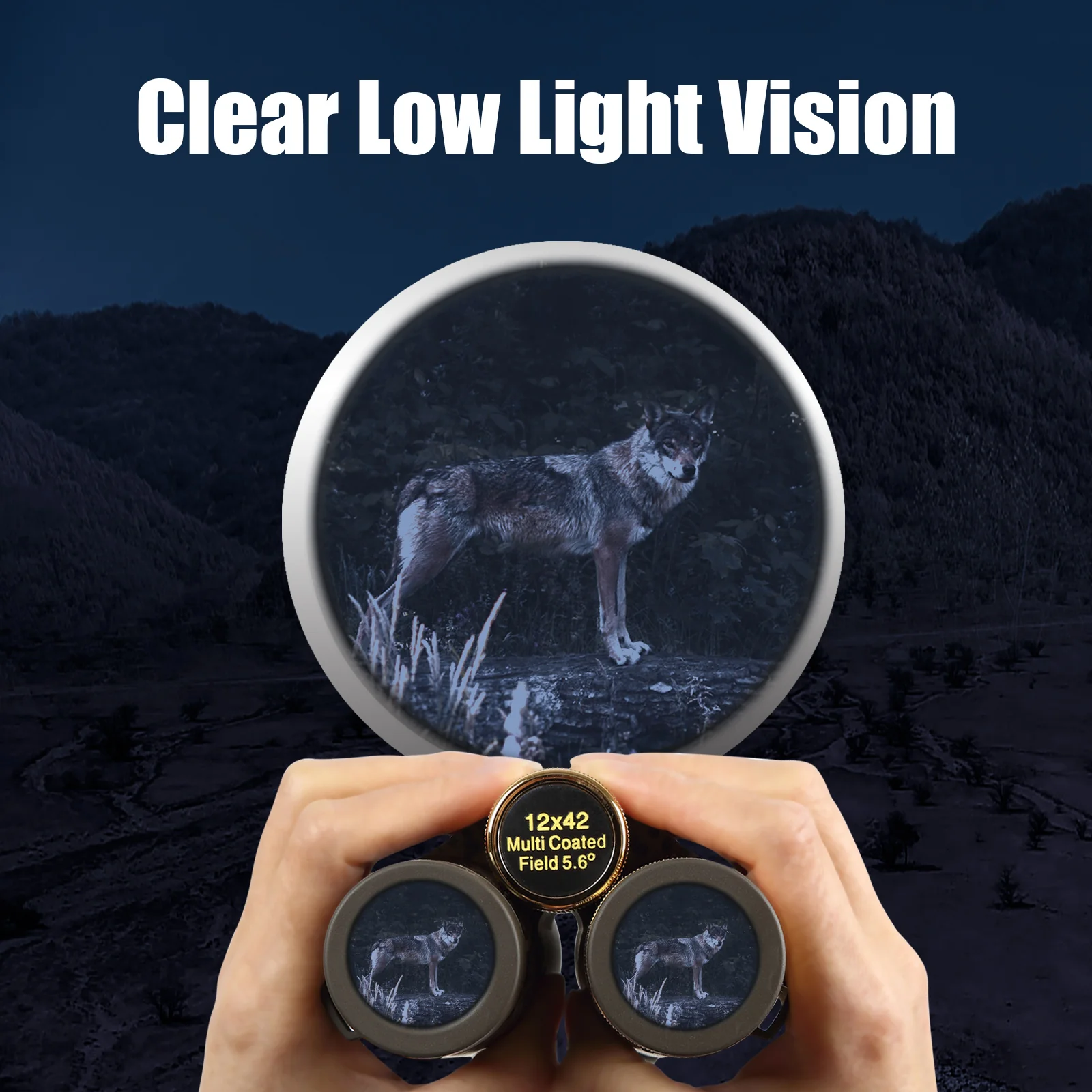 Folgtek Binoculars Adults Telescopes with 12x42 HD Glasses Large Viewangle with Clear Low Night Vision IPX7 Waterproof Multi Coated Field for Outdoor Observation, Camping, Hunting - Image 4