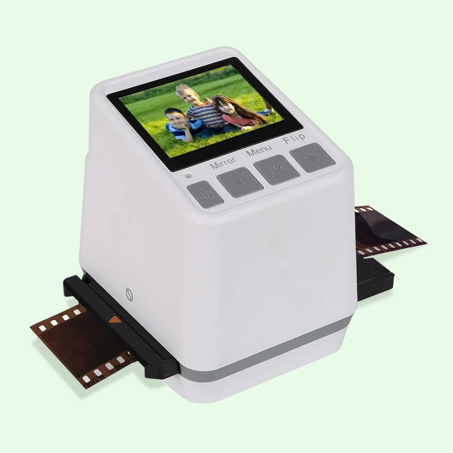 Folgtek Digital Mini Film & Slide Scanners Converter- Converts 110, 126, 135 (35mm) & Super 8 Film Negatives & Slides to HD Digital JPEG Photos with 2.4”LCD Display, Easy to Load Film & Slide
