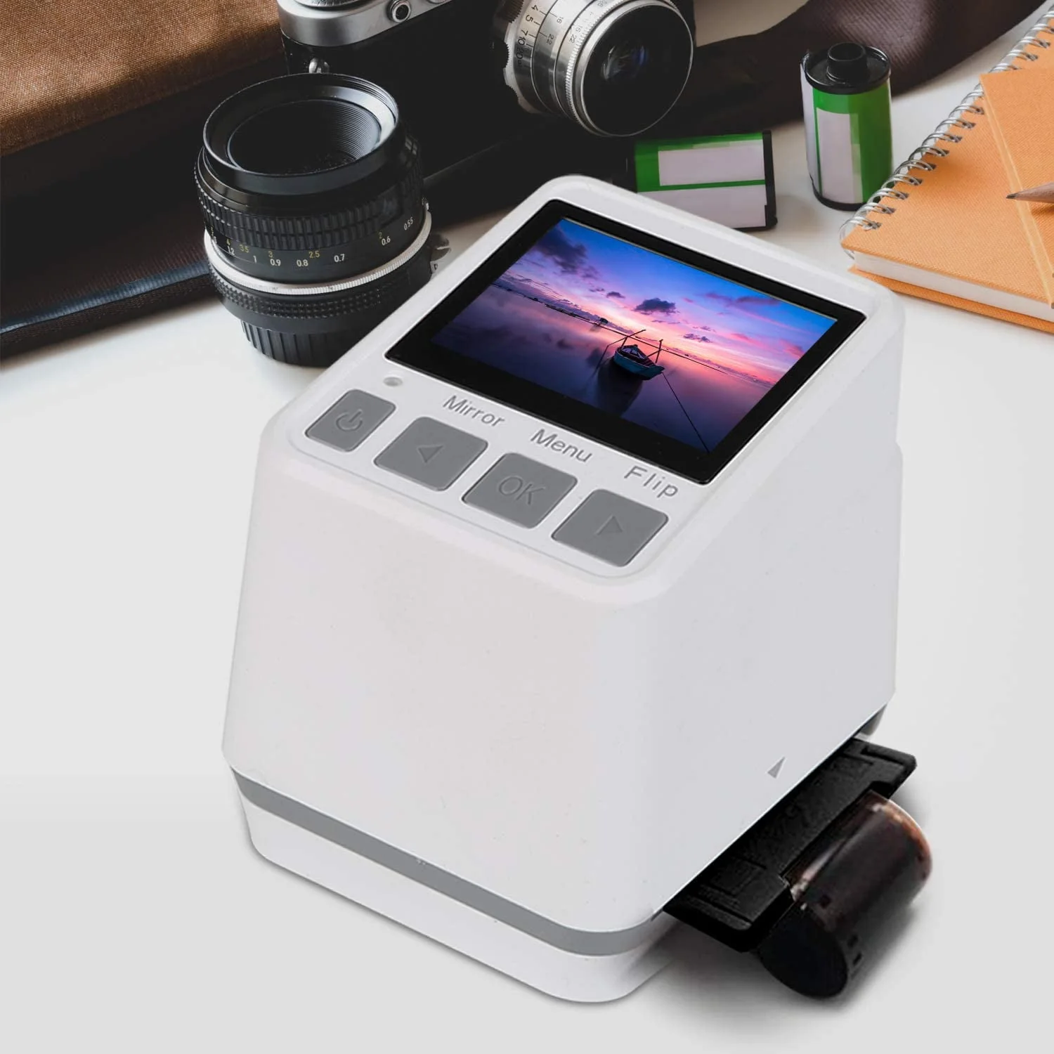 Folgtek Digital Mini Film & Slide Scanners Converter- Converts 110, 126, 135 (35mm) & Super 8 Film Negatives & Slides to HD Digital JPEG Photos with 2.4”LCD Display, Easy to Load Film & Slide - Image 2