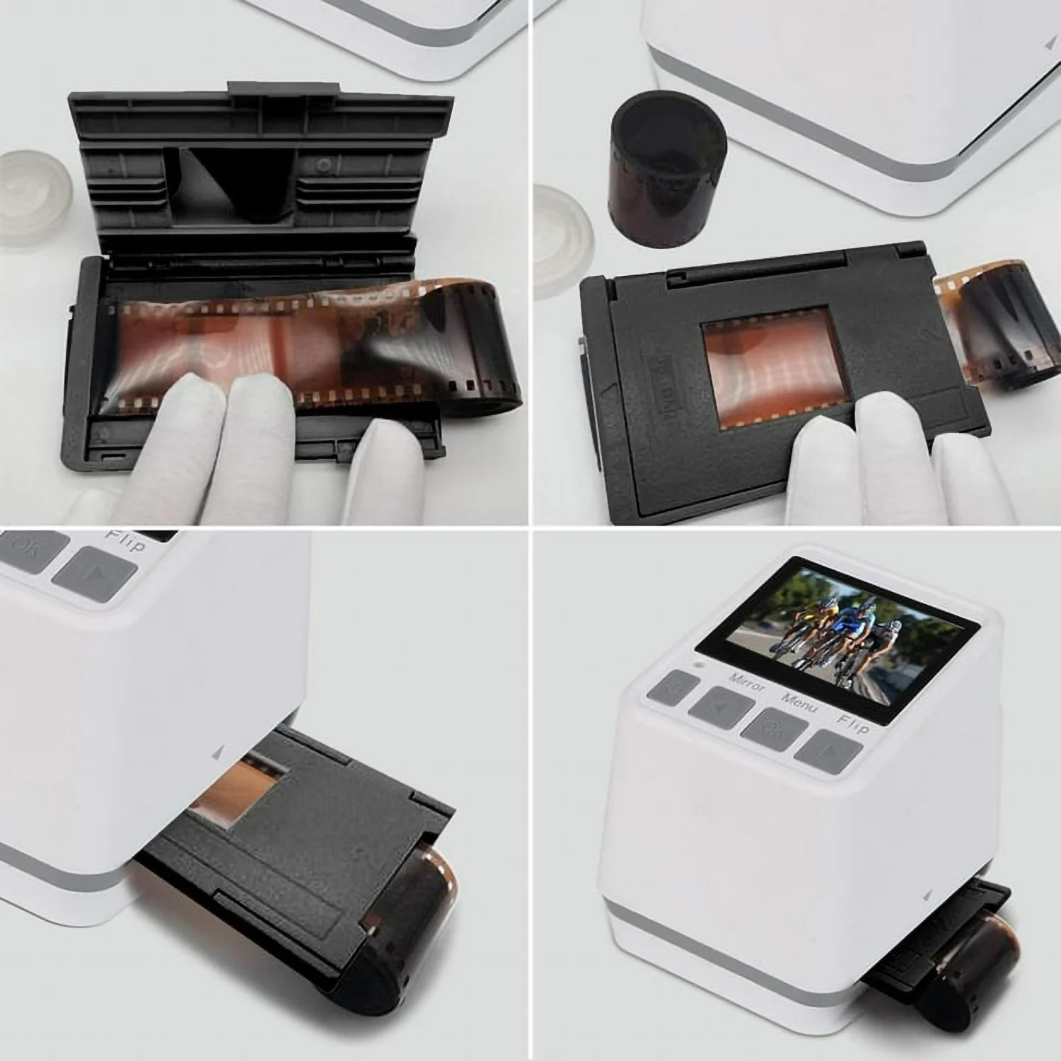 Folgtek Digital Mini Film & Slide Scanners Converter- Converts 110, 126, 135 (35mm) & Super 8 Film Negatives & Slides to HD Digital JPEG Photos with 2.4”LCD Display, Easy to Load Film & Slide - Image 4