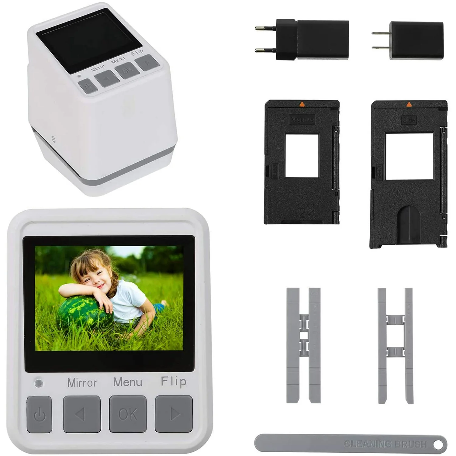 Folgtek Digital Mini Film & Slide Scanners Converter- Converts 110, 126, 135 (35mm) & Super 8 Film Negatives & Slides to HD Digital JPEG Photos with 2.4”LCD Display, Easy to Load Film & Slide - Image 5