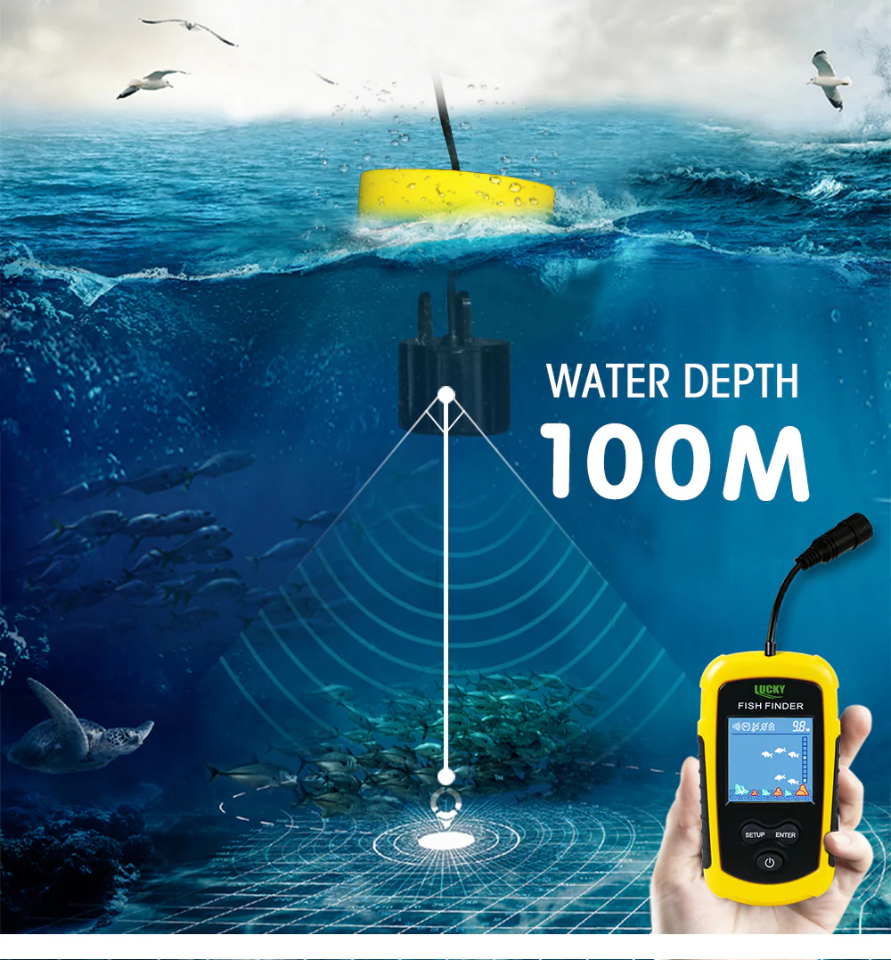 Portable Fish Finder Handheld Fish Finder Fish Location and Water Depth Sonar Sensor LCD Display for Lake/ice/kayak/shore/canoe fishing FFC1108-1 - Image 3
