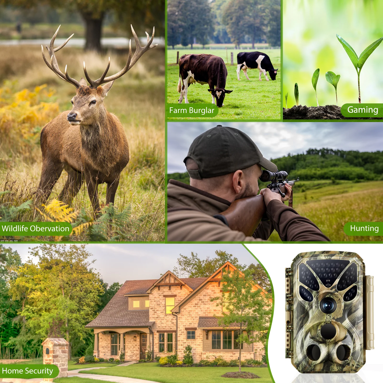2-Pack 4K 2160P/ 30fps video 32MP photo Trail camera with audio and motion detector Night vision max. distance up to 100ft, 0.1s trigger speed, Waterproof IP66 | T326 Green - Image 6