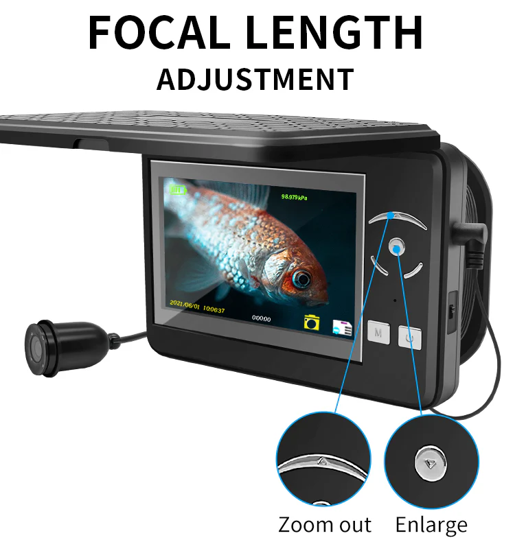 Underwater Fishing Camera, Portable Fish Finder Camera HD 1000 TVL Infrared LED Waterproof Camera with 4.3 Inch LCD Monitor for Ice Lake Sea Boat Kayak Fishing F431B - Image 3